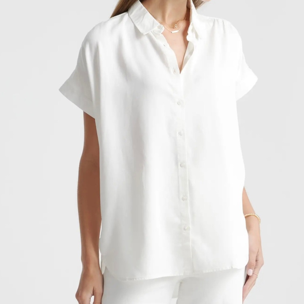Quince Vintage Wash Tencel Camp Shirt M